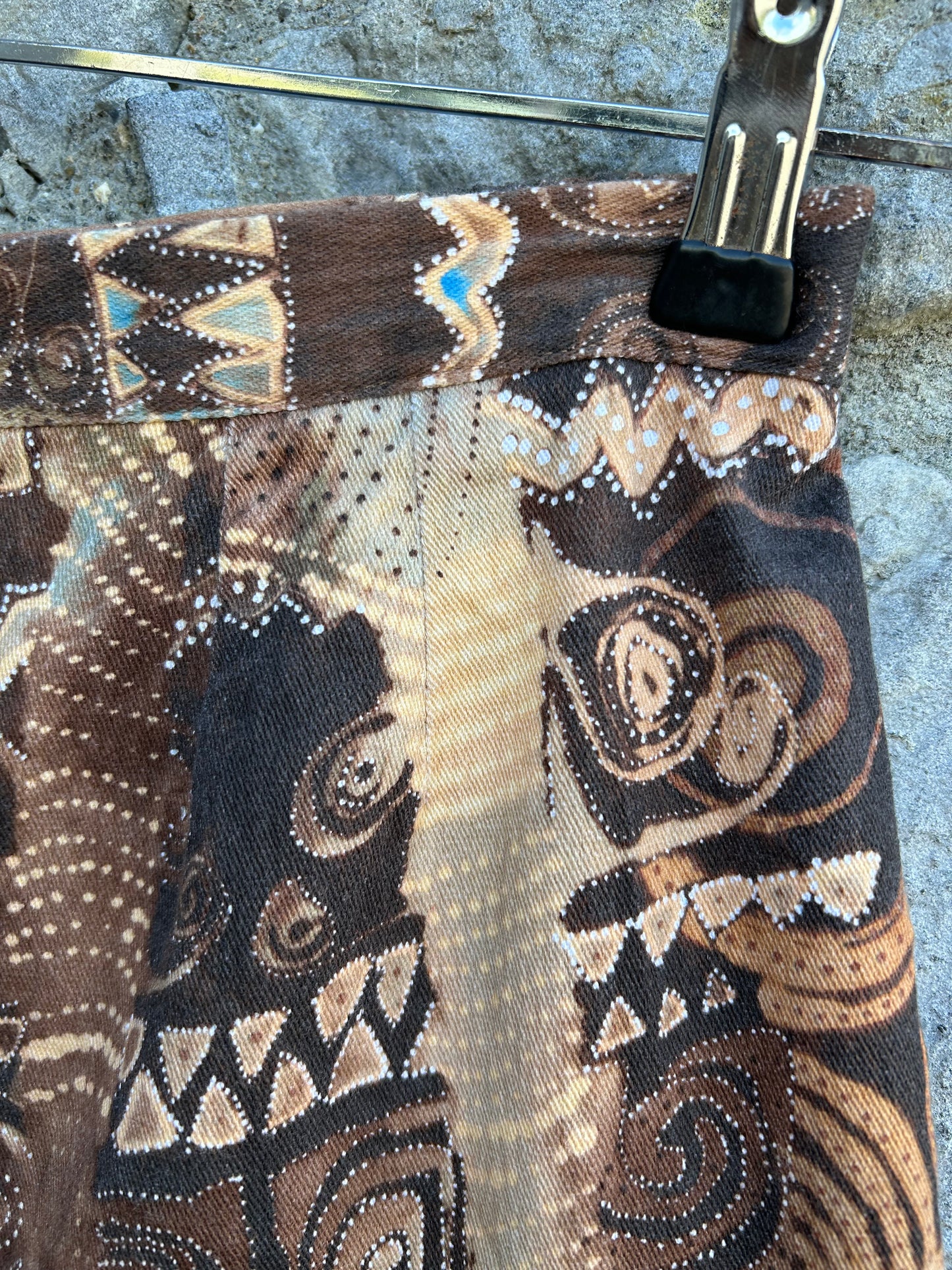 90s abstract brown pants uk 10-12