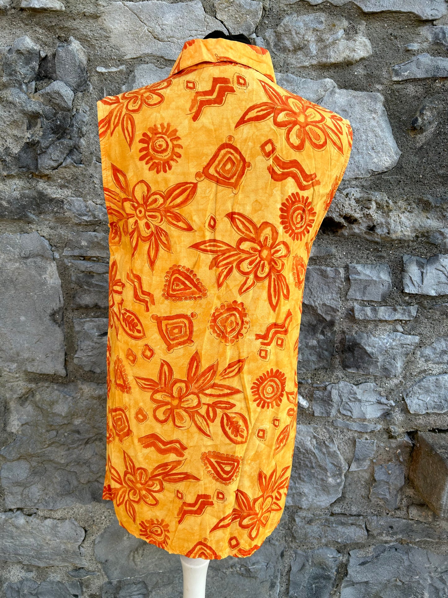 90s orange sun sleeveless top uk 10