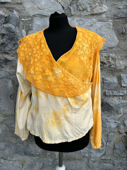 90s yellow ombré blouse uk 12
