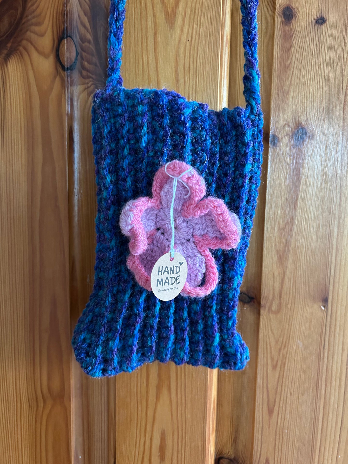 Handmade purple&pink flower bag