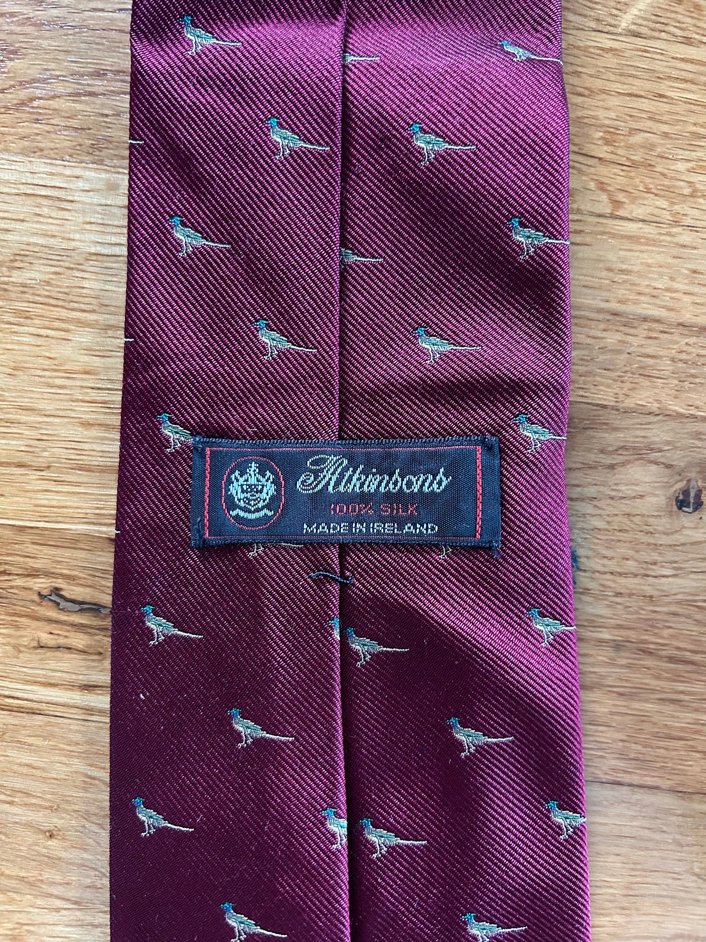 Maroon pheasant tie