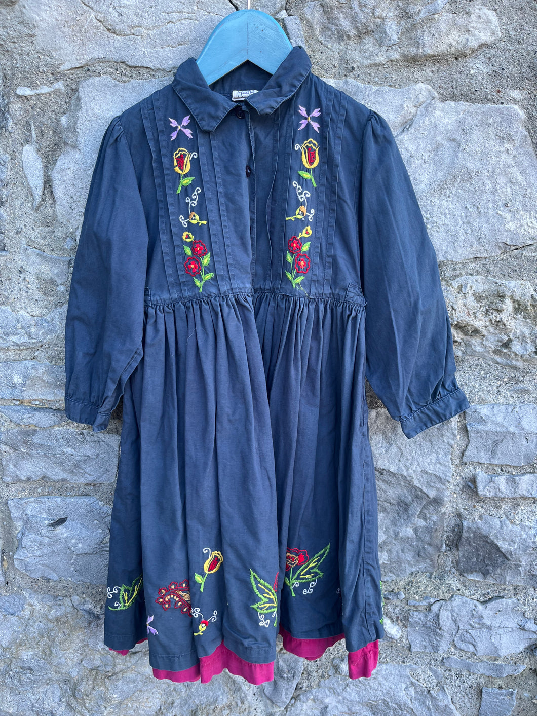 80s embroidered dress  4-5y (104-110cm)