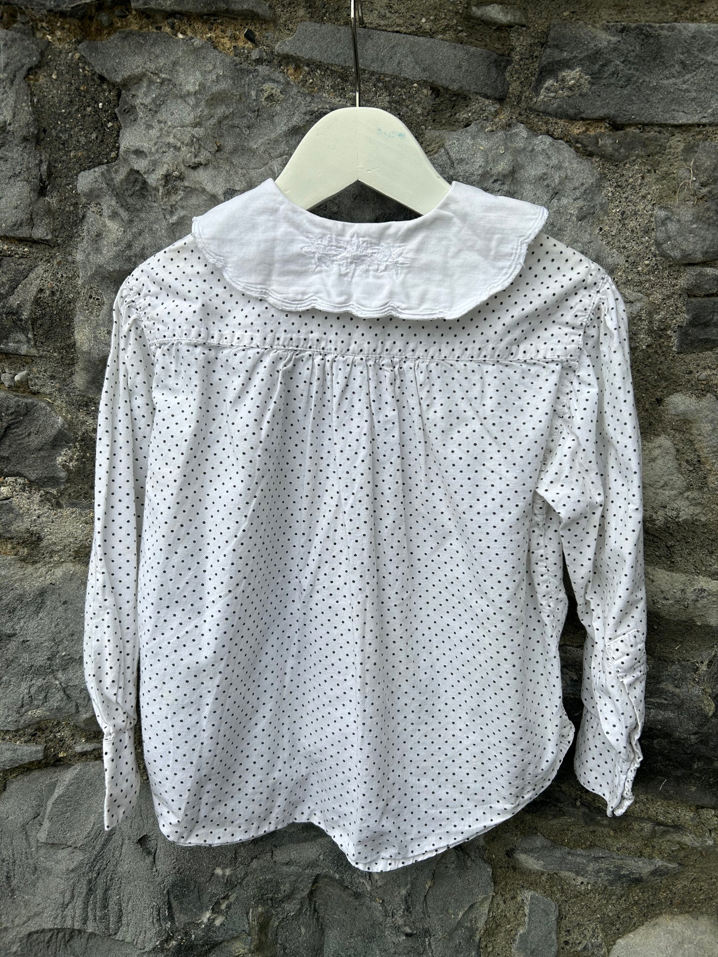 80s spotty white blouse  3-4y (98-104cm)