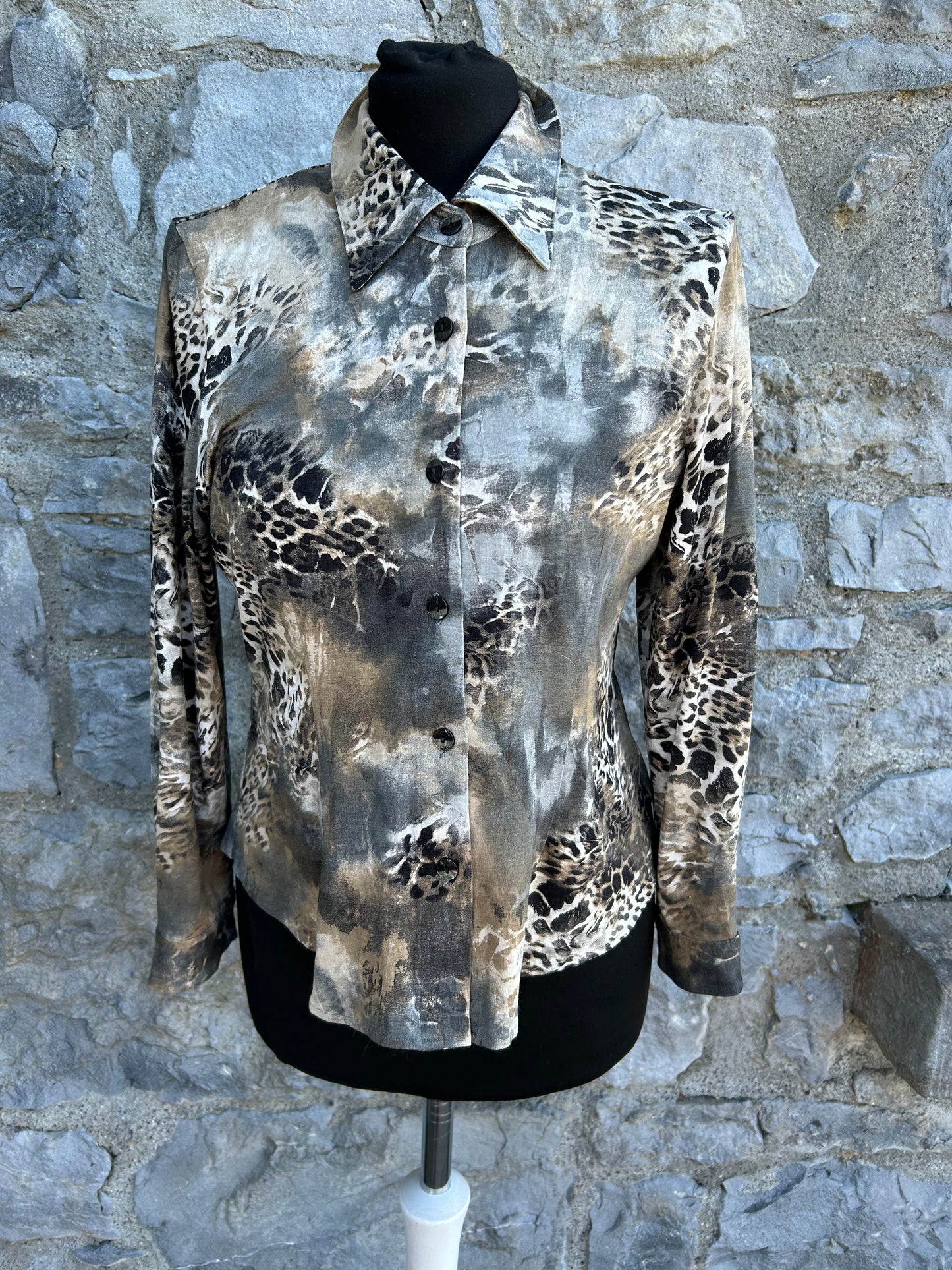 90s animal print shirt uk 10-12