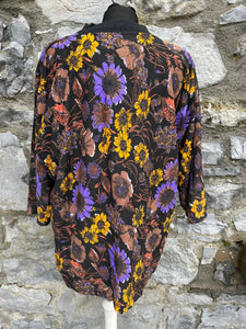 80s purple&brown top uk 12-14