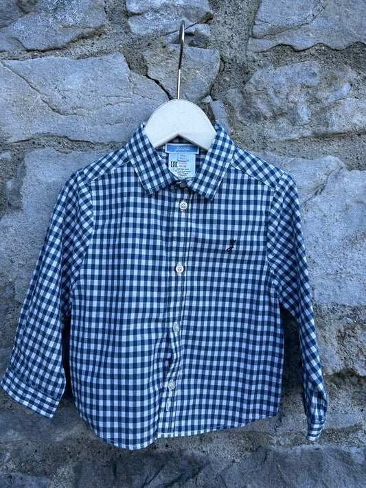 Blue gingham shirt  12m (80cm)