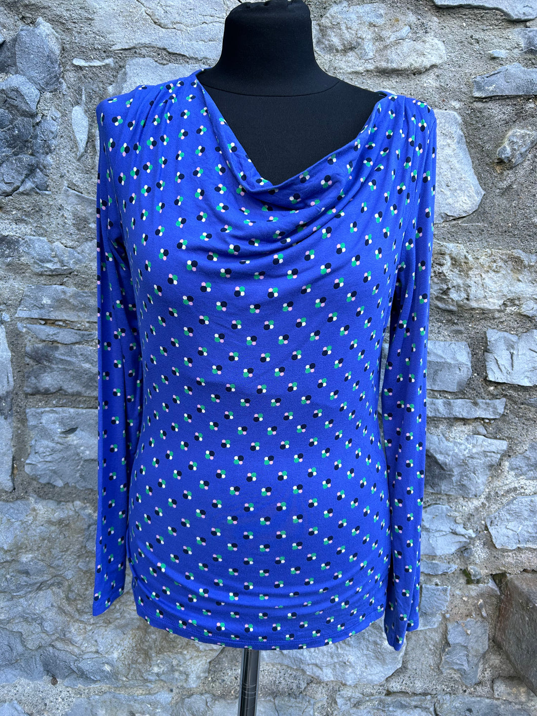 Blue spotty top uk 12