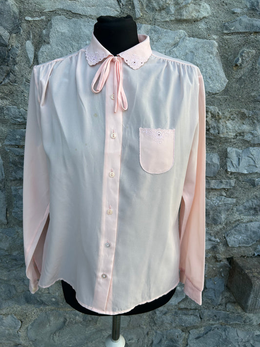 80s light pink blouse uk 12