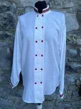 Load image into Gallery viewer, 80s white folk blouse uk 10-12
