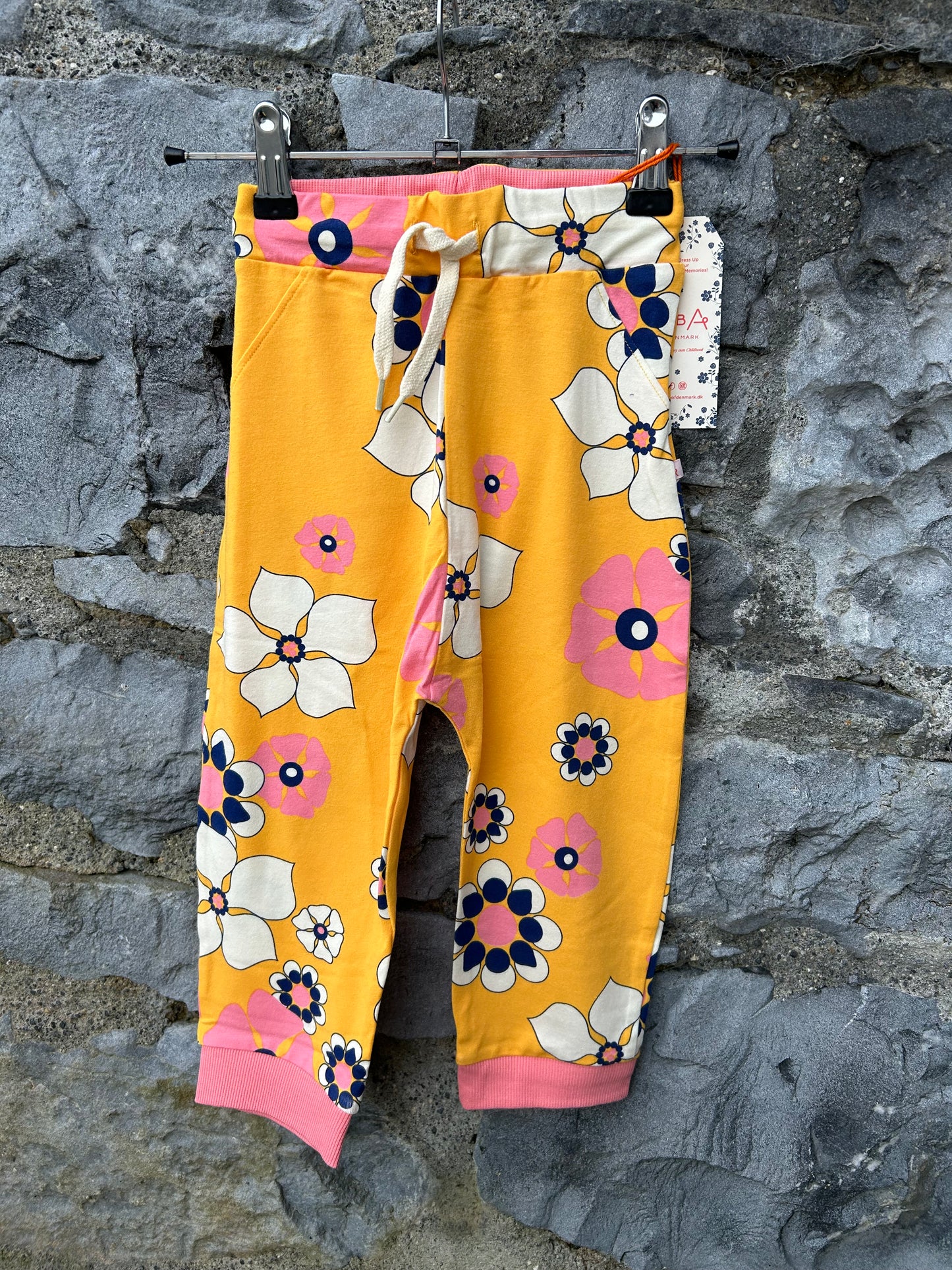 Lucca yellow floral pants   2y (92cm)