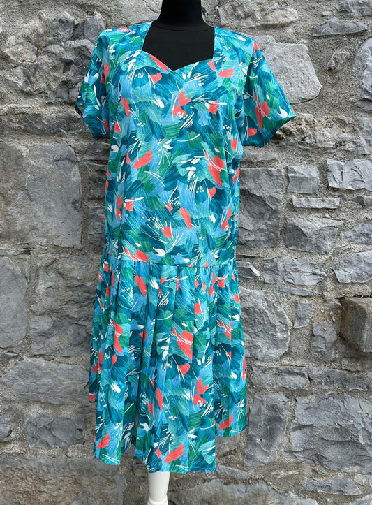 90s Green&orange dress uk 14