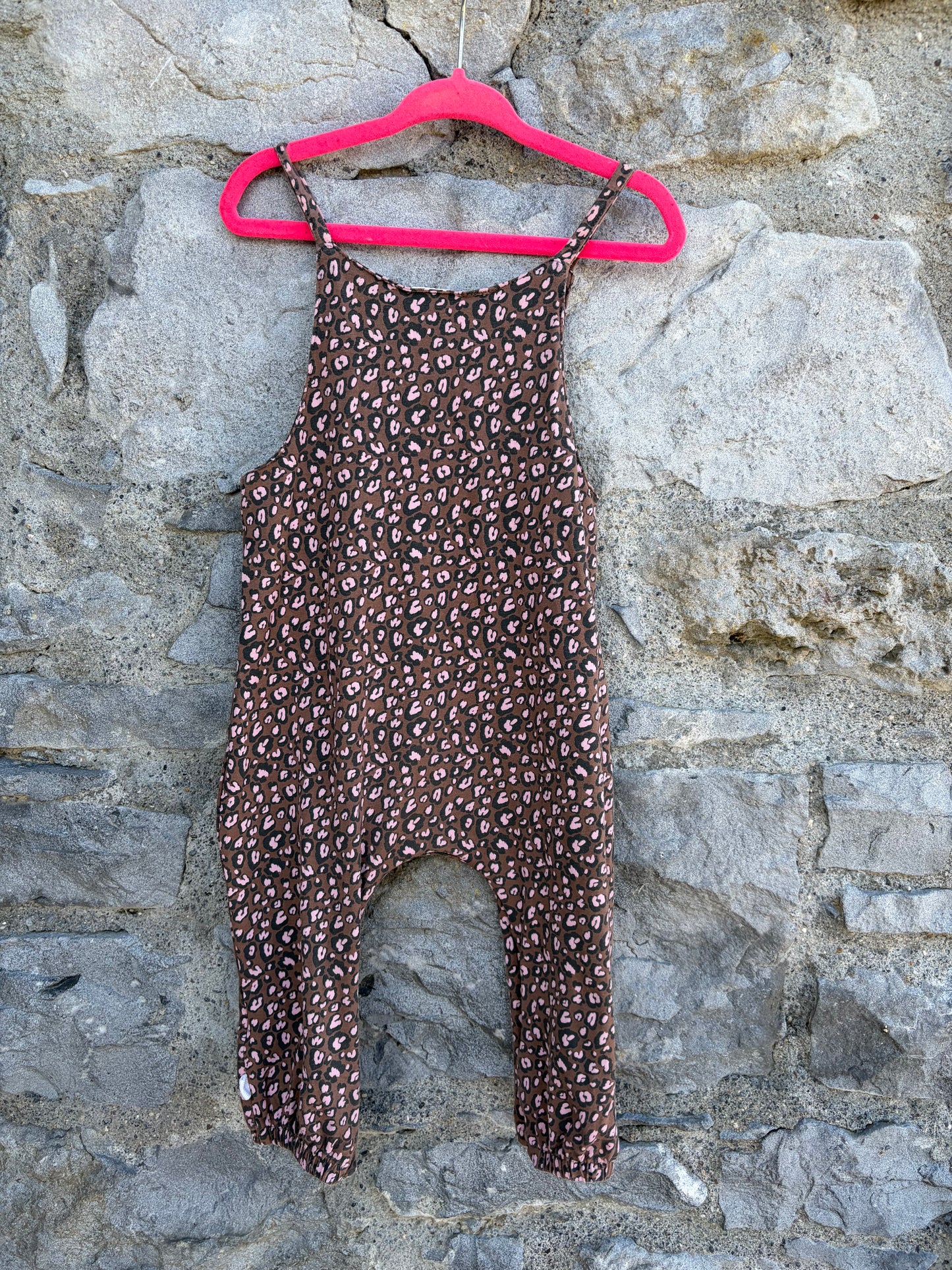 Leopard print brown jumpsuit  12-18m (80-86cm)