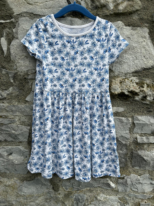 Blue floral dress  6-7y (116-122cm)