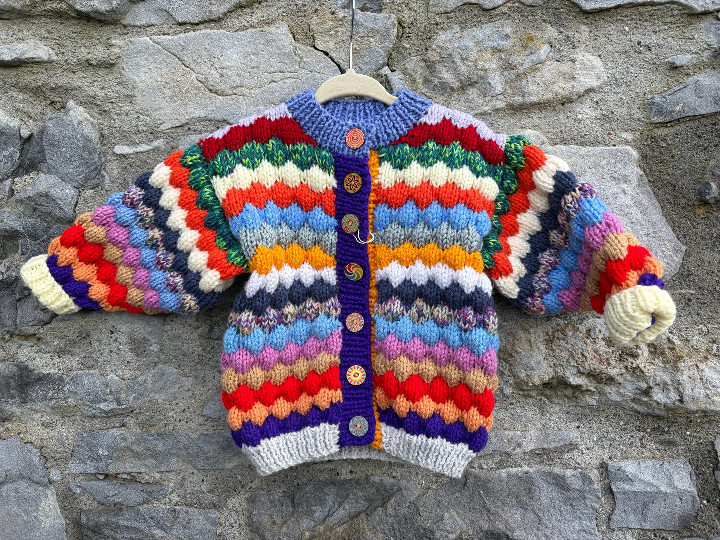 Rainbow bubble knit cardigan  2-3y (92-98cm)