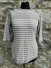 Load image into Gallery viewer, Grey stripy jumper uk 10
