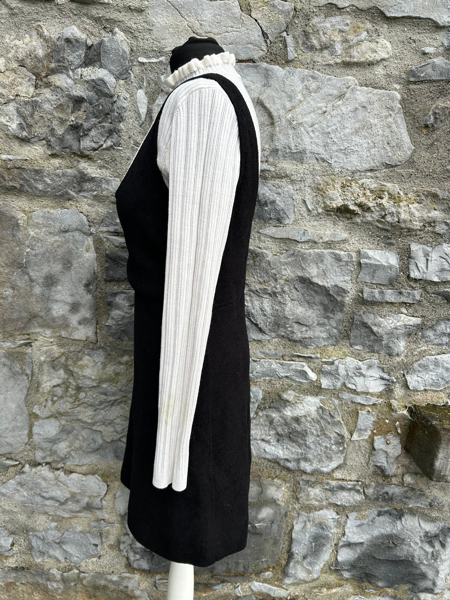 Bouclé-paneled pointelle-knit mini dress uk 8