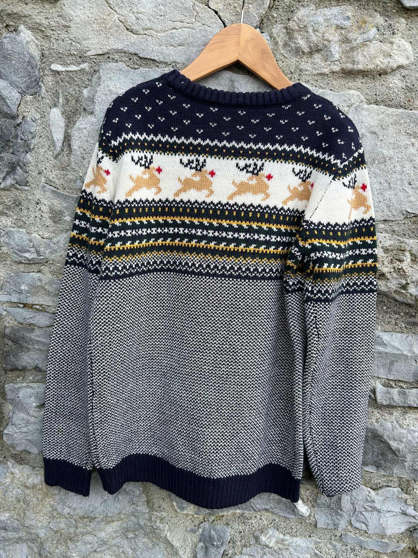 Christmas reindeer navy jumper  11-12y (146-152cm)