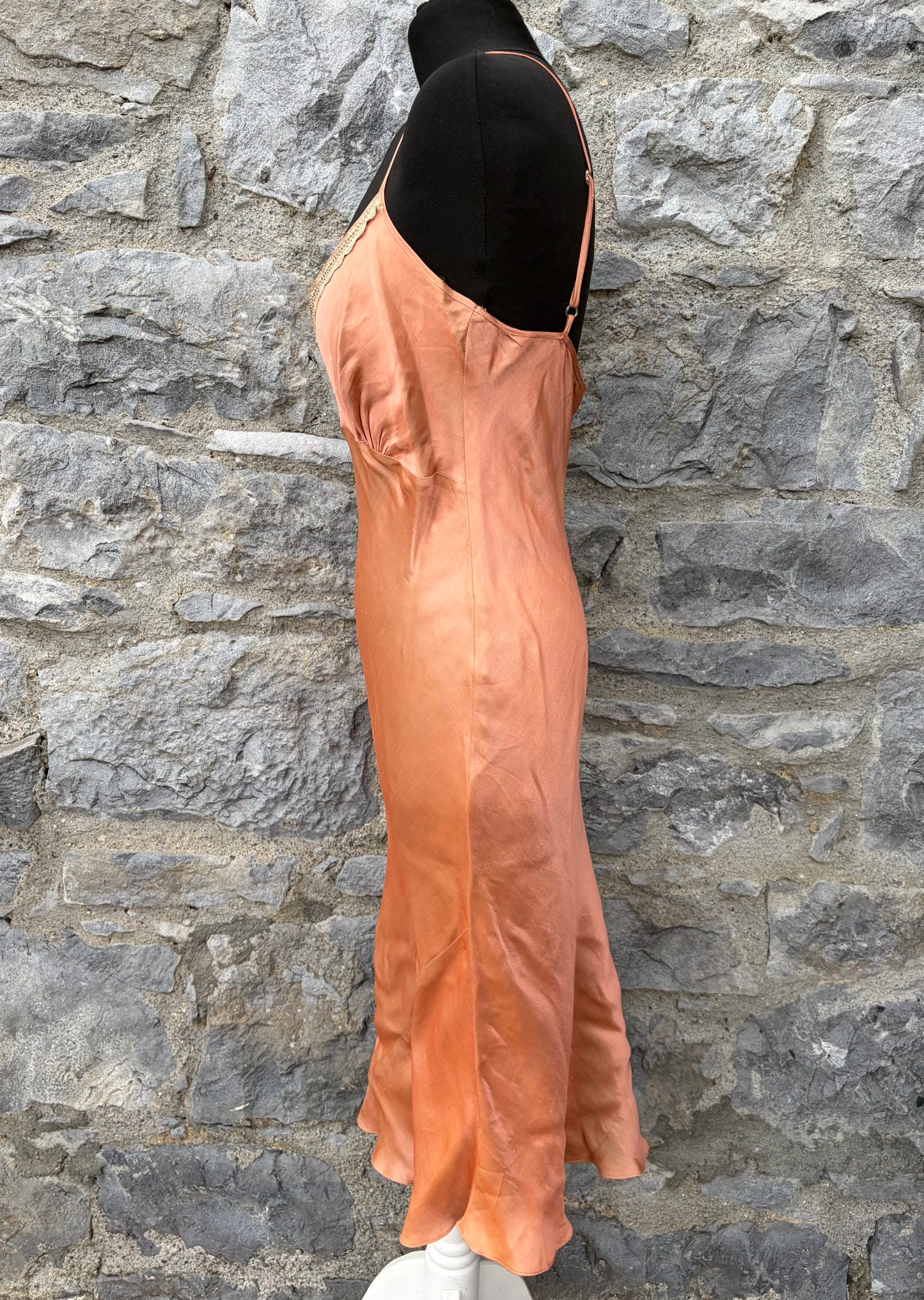 90s peach satin slip dress uk 10-12