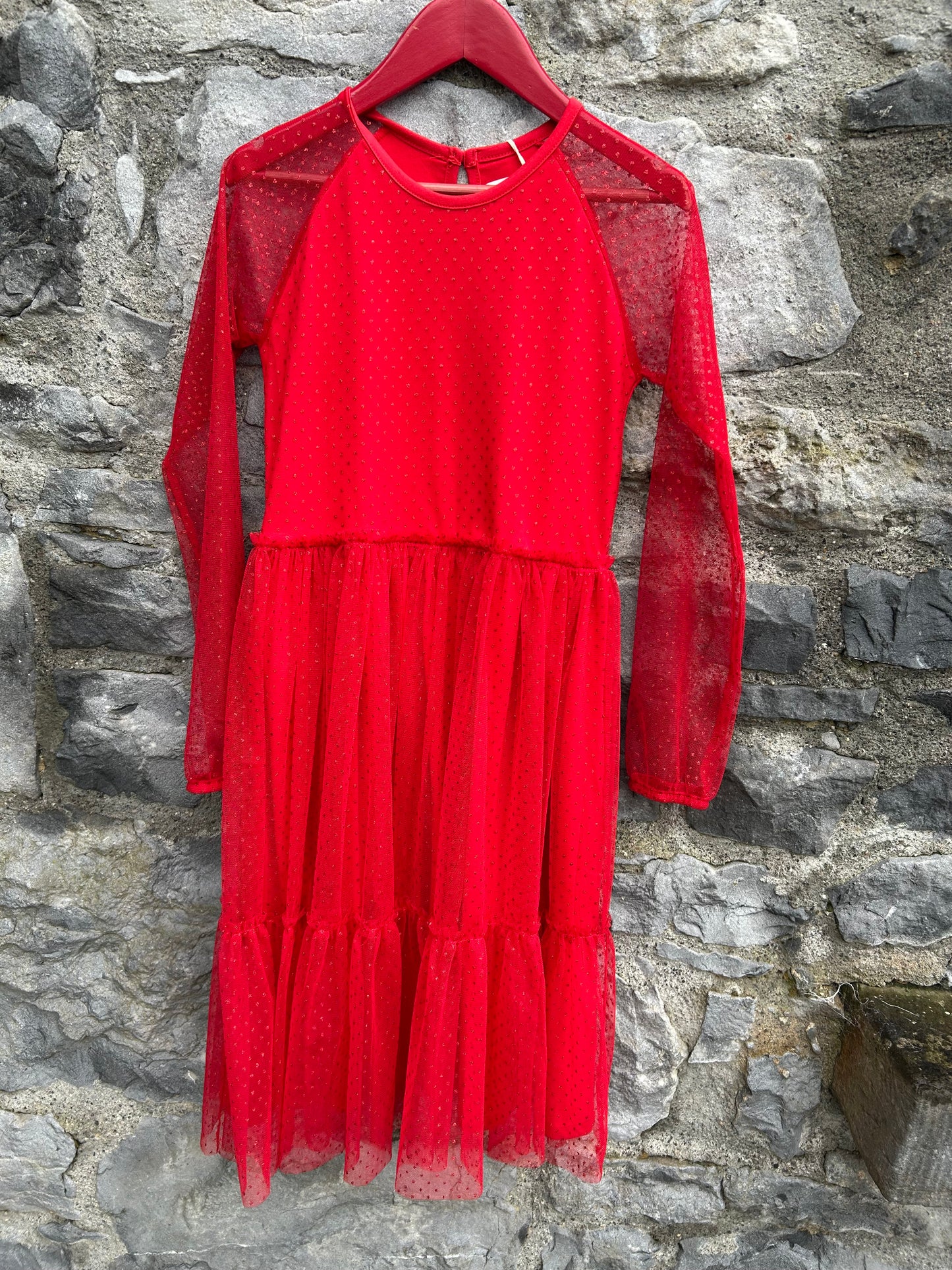 Red spotty dress  10-11y (140-146cm)