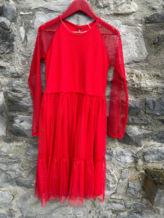 Red spotty dress  10-11y (140-146cm)