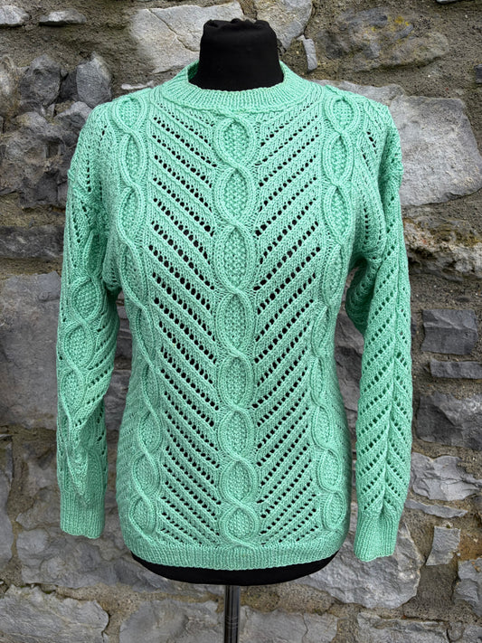 90s green hollow-out jumper uk 8-10