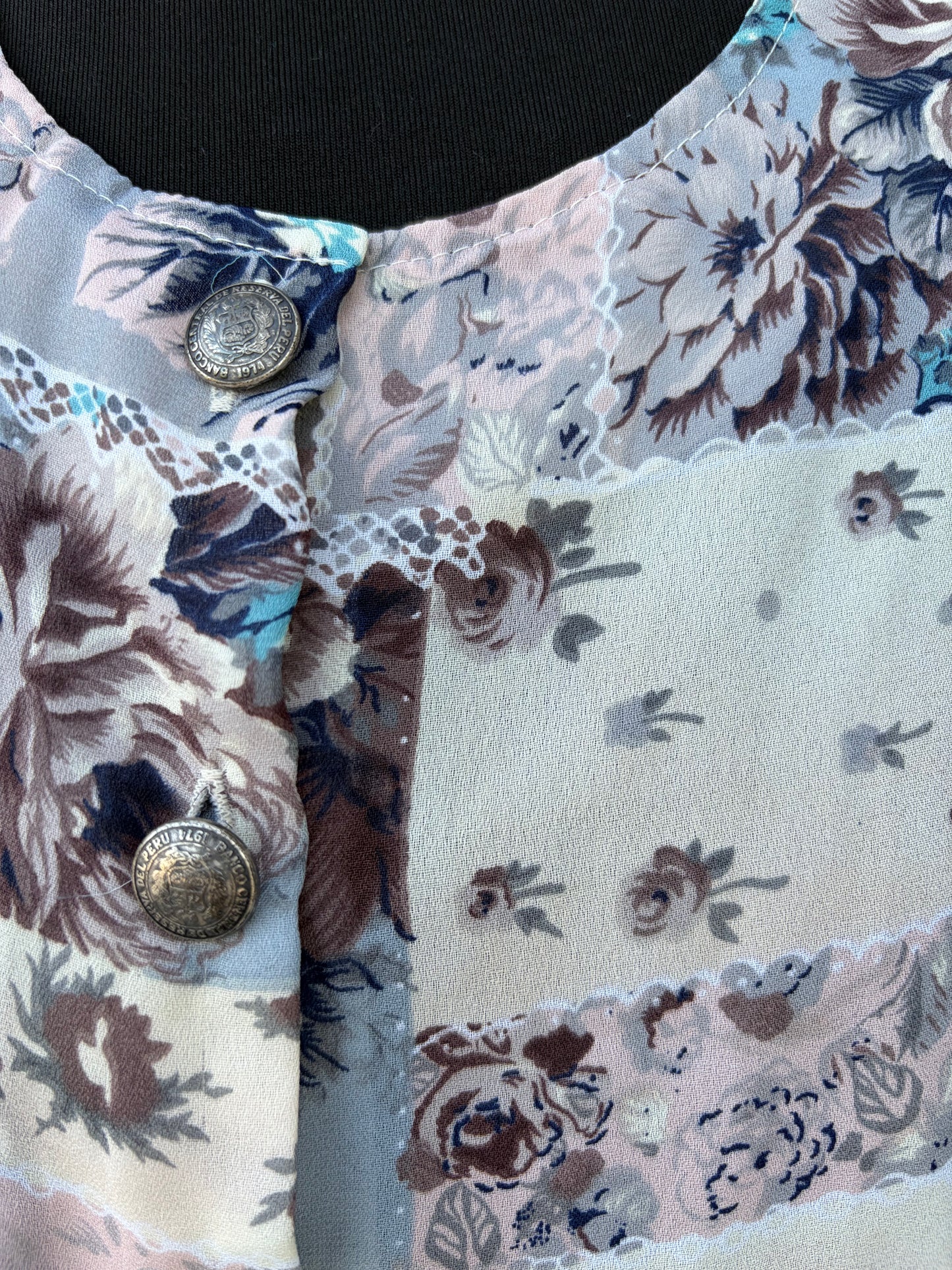 80s floral patchwork dress uk 14