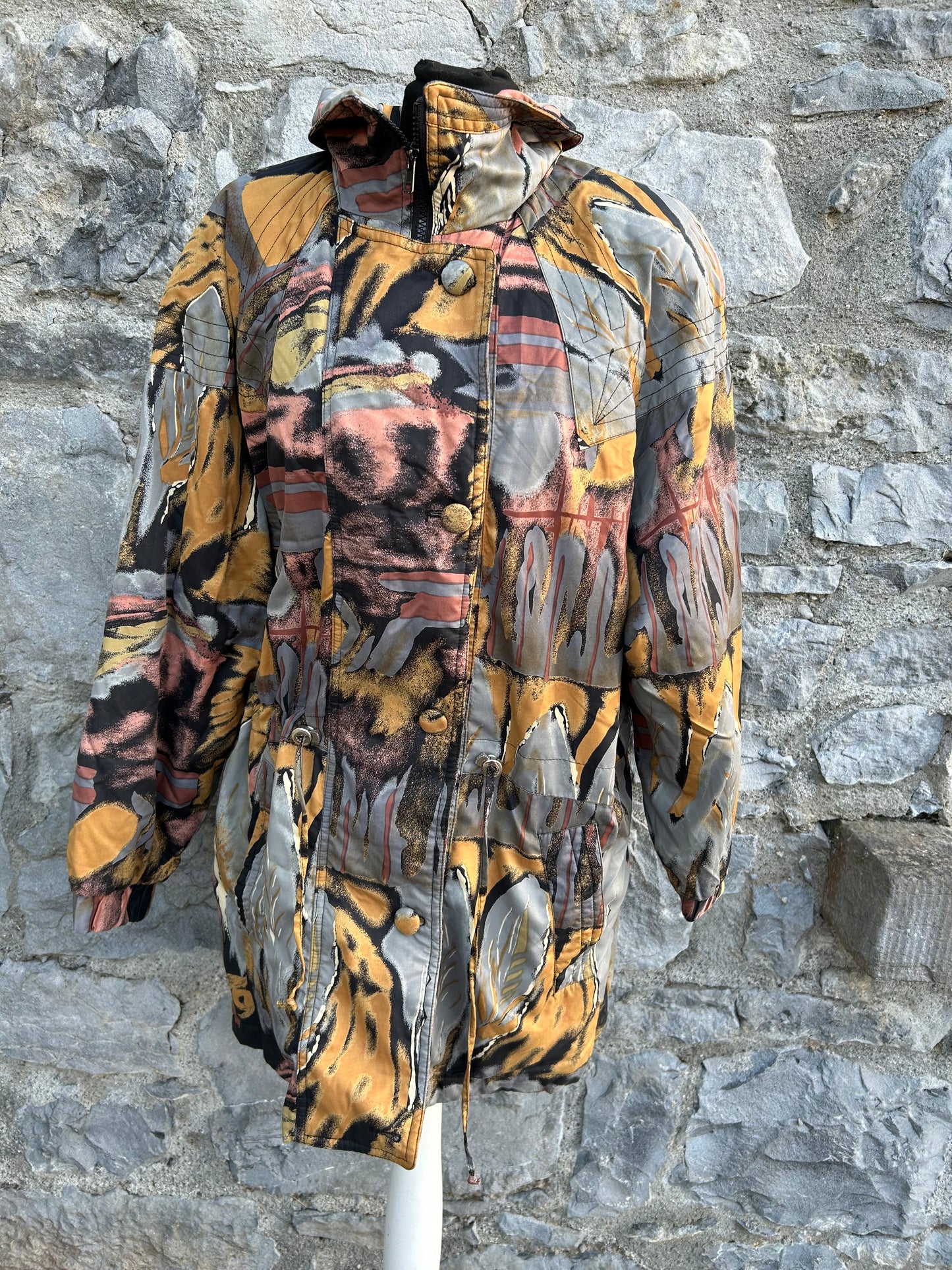 80s abstract grey jacket uk 14