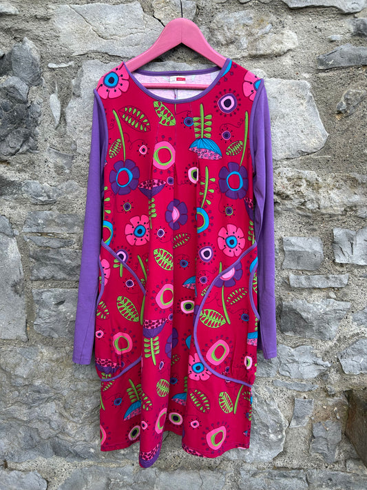 Colourful floral raglan dress  11-12y (146-152cm)