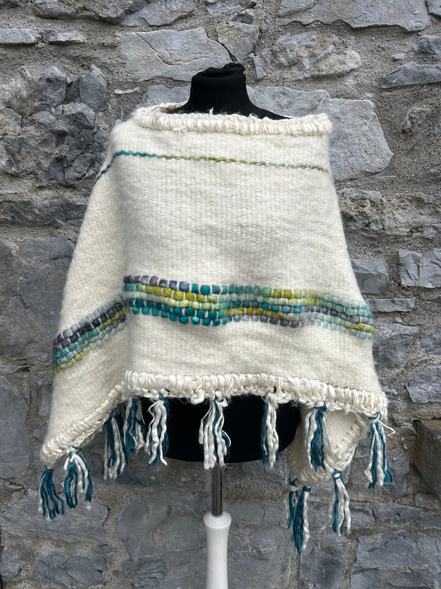 90s cream poncho uk 10-14