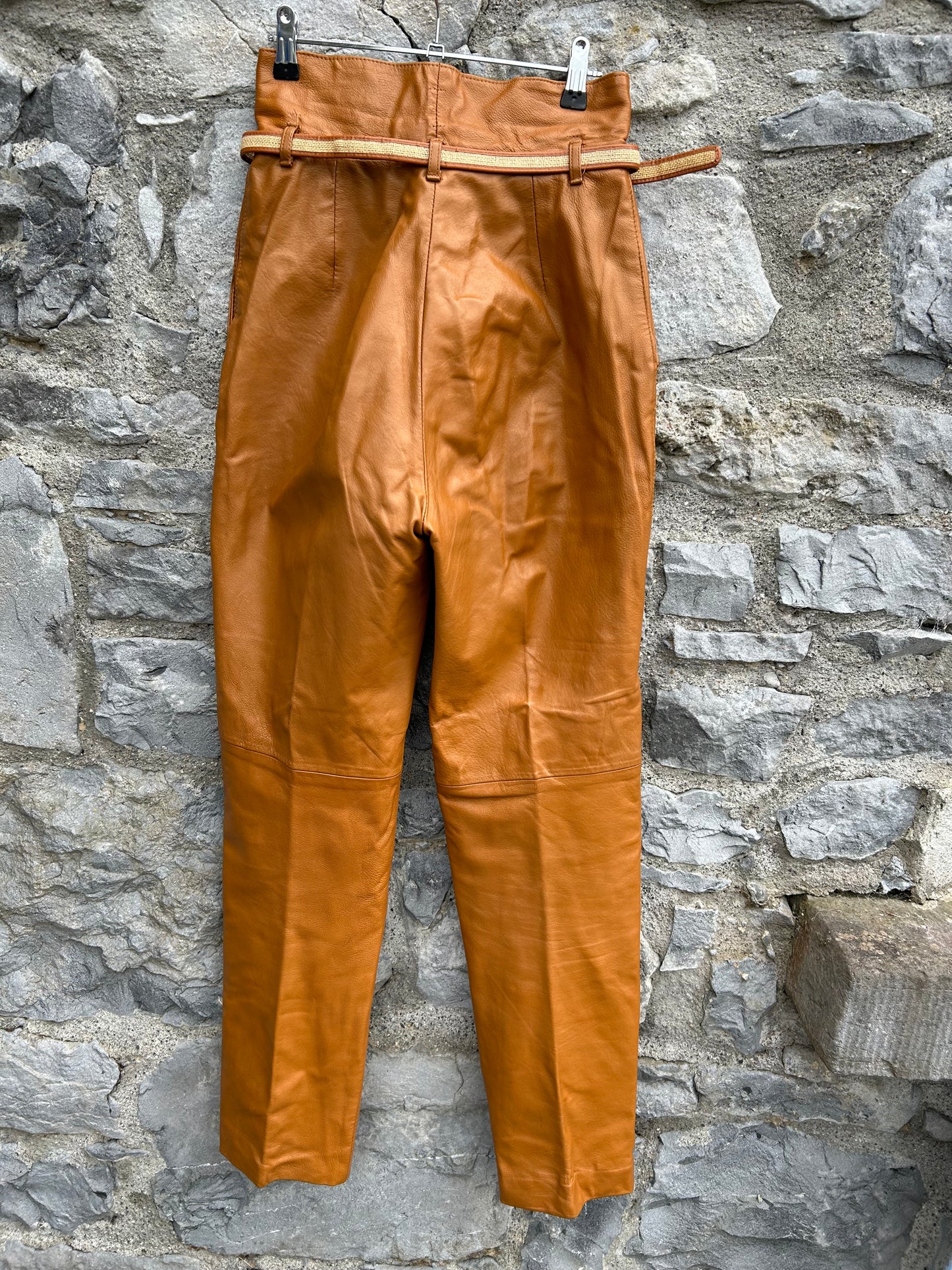 80s brown leather pants uk 6-8