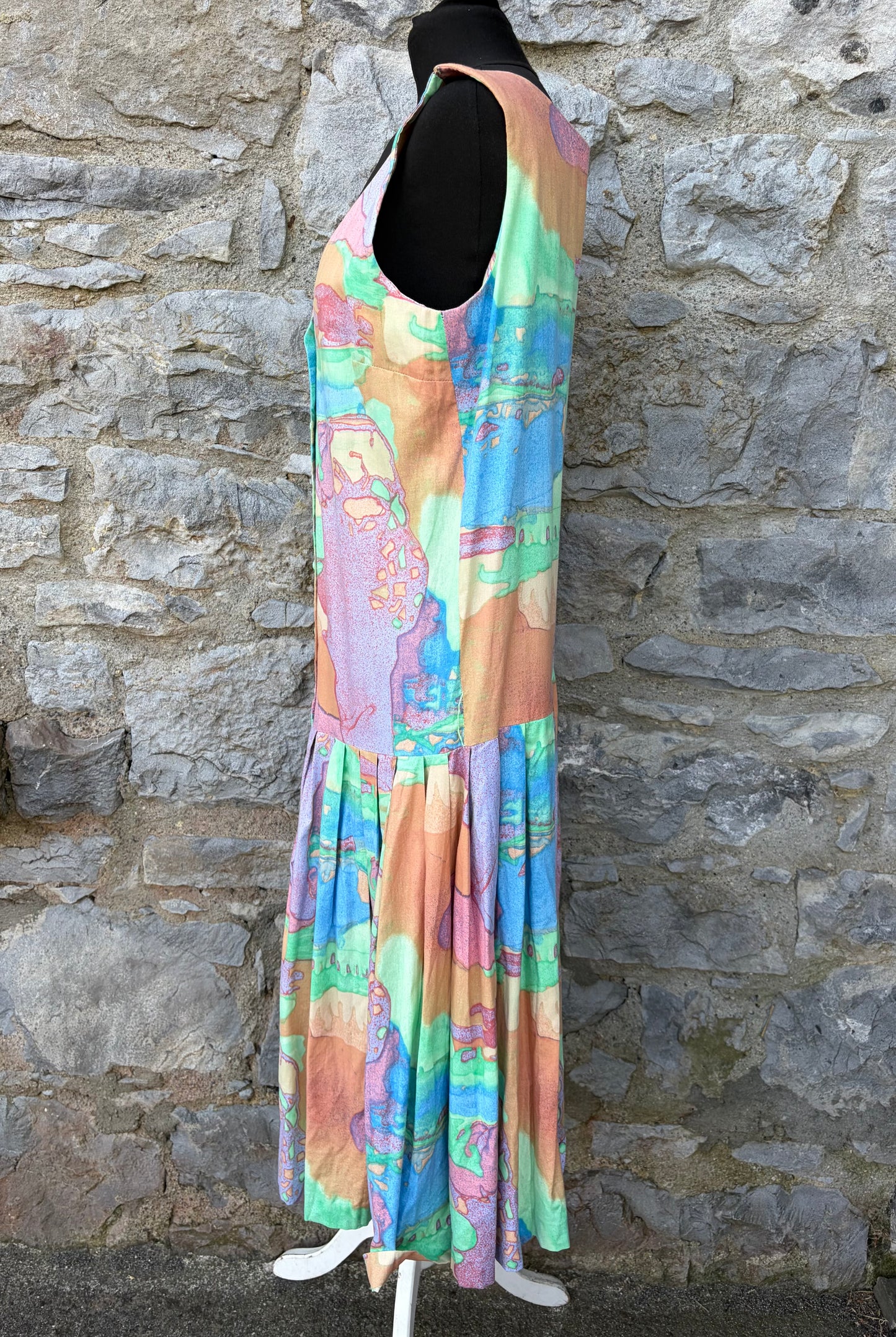 80s colourful abstract dress uk 12