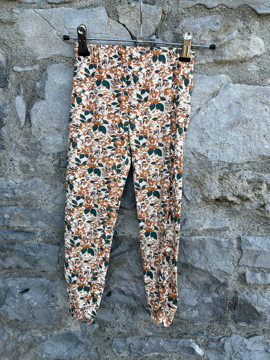 Brown floral leggings  5-6y (110-116cm)