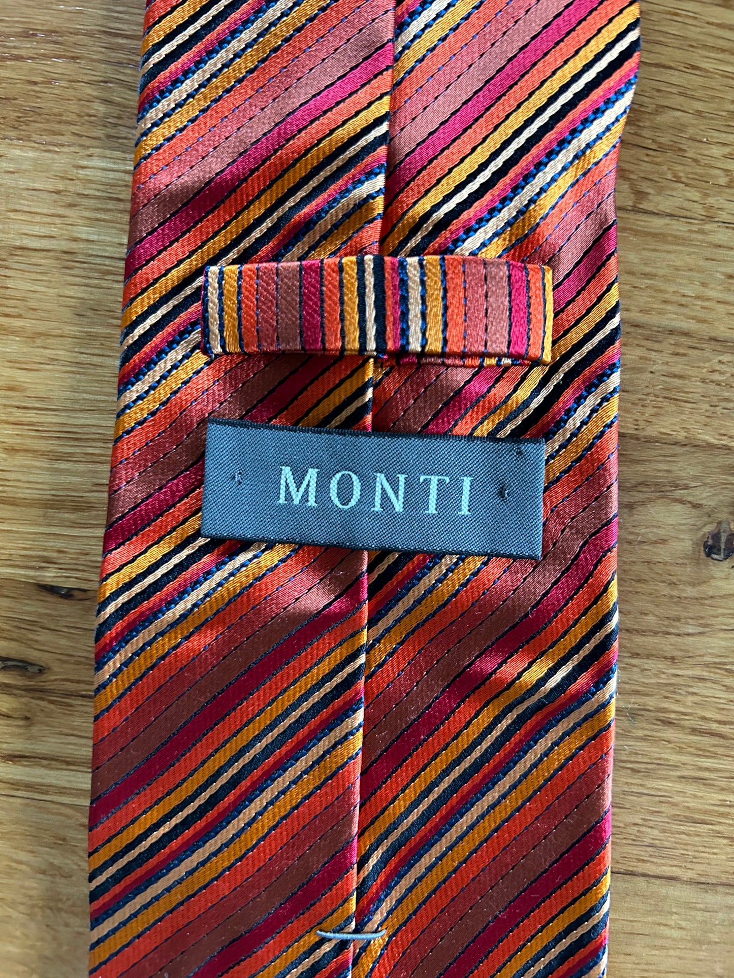 Orange stripy tie