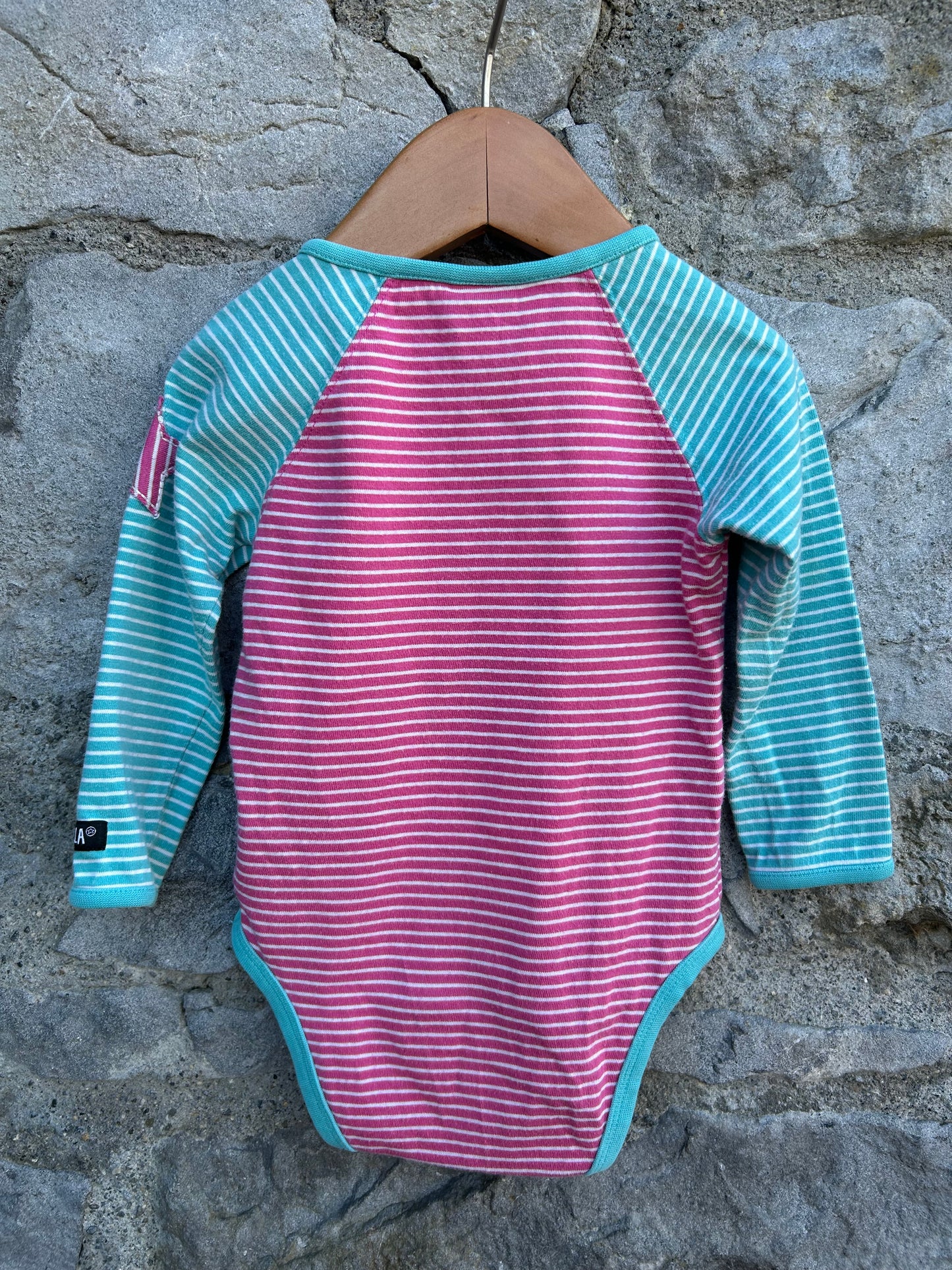 Blue&pink stripy vest 6m (68cm)