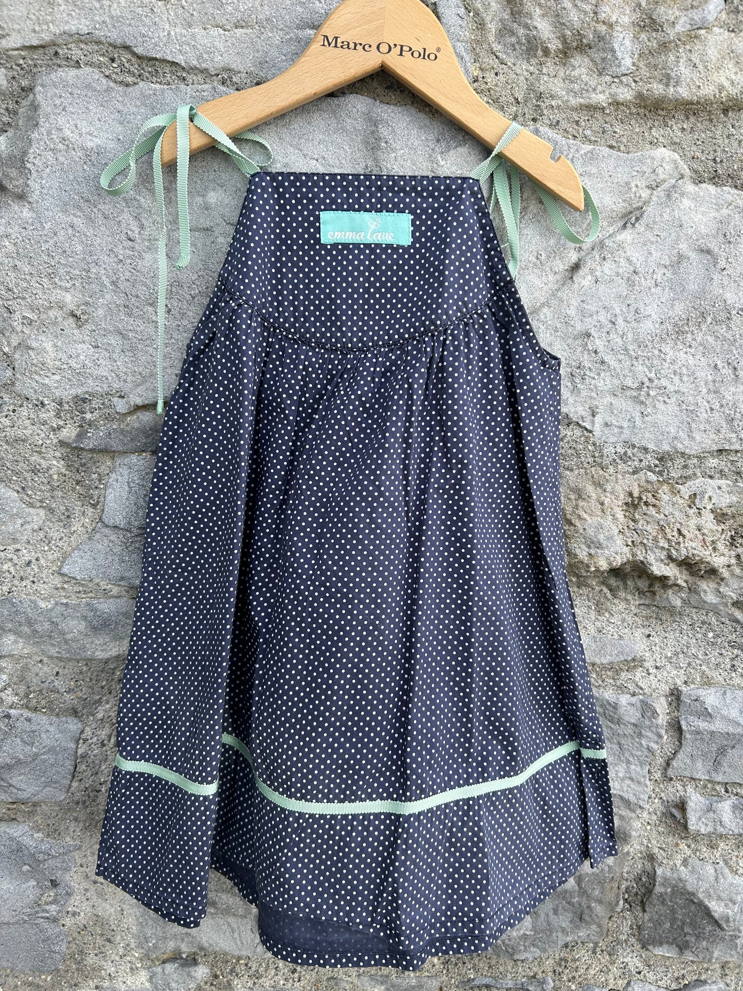 Navy dotty dress  18-24m (86-92cm)