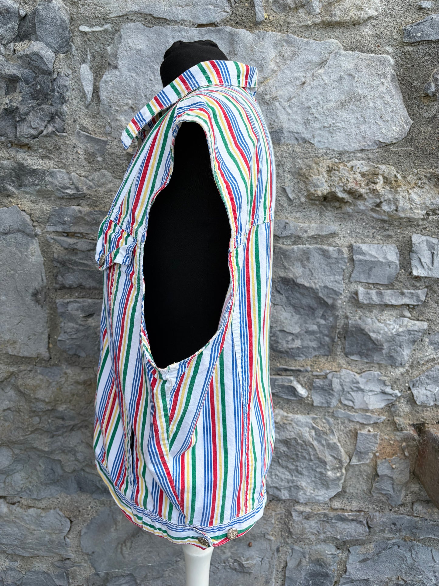 80s colourful stripy gilet  uk 14-16
