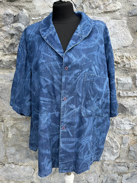 90s abstract denim shirt Large