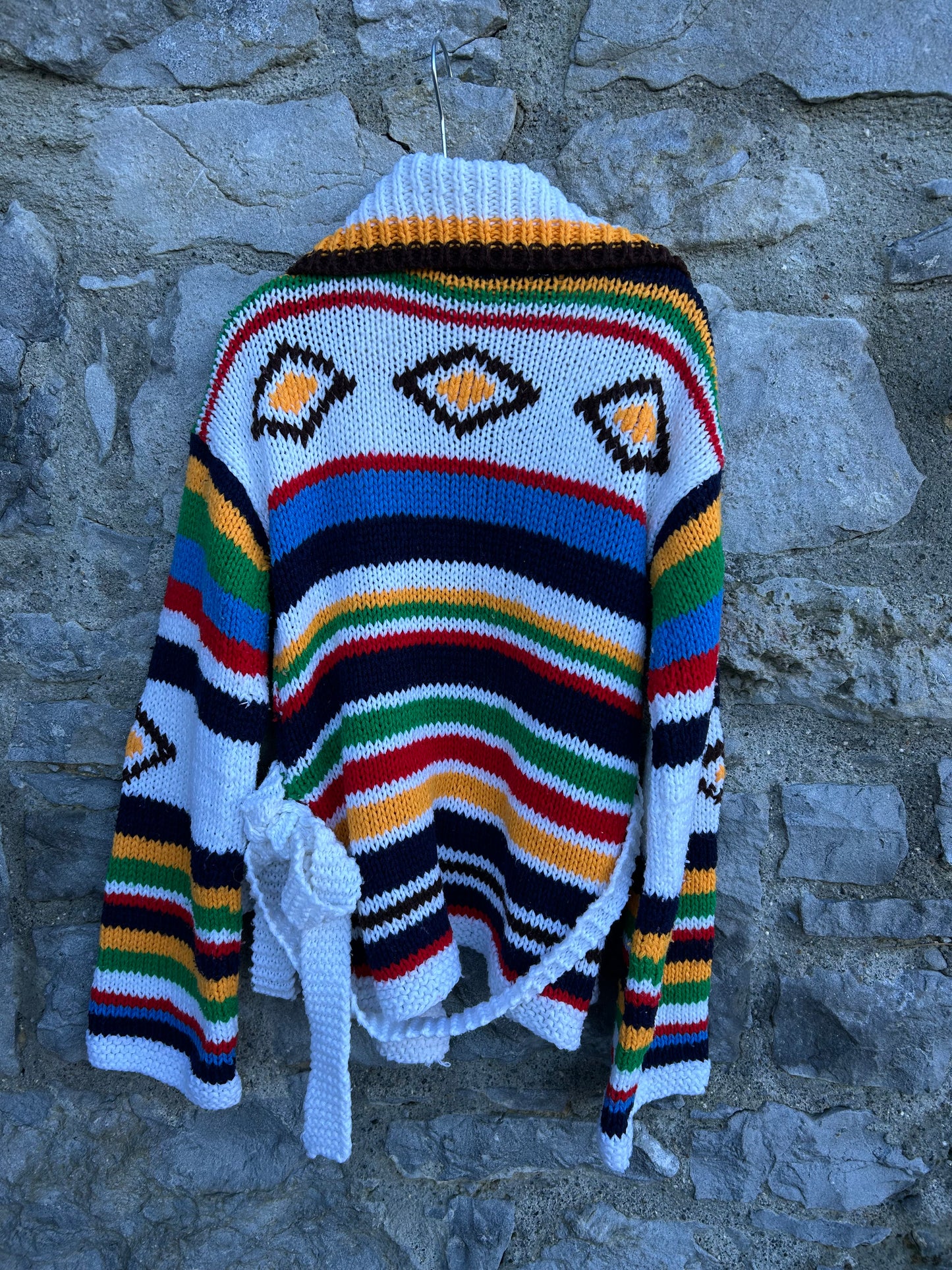 80s Colourful stripy wrap cardigan   11-12y (146-152cm)