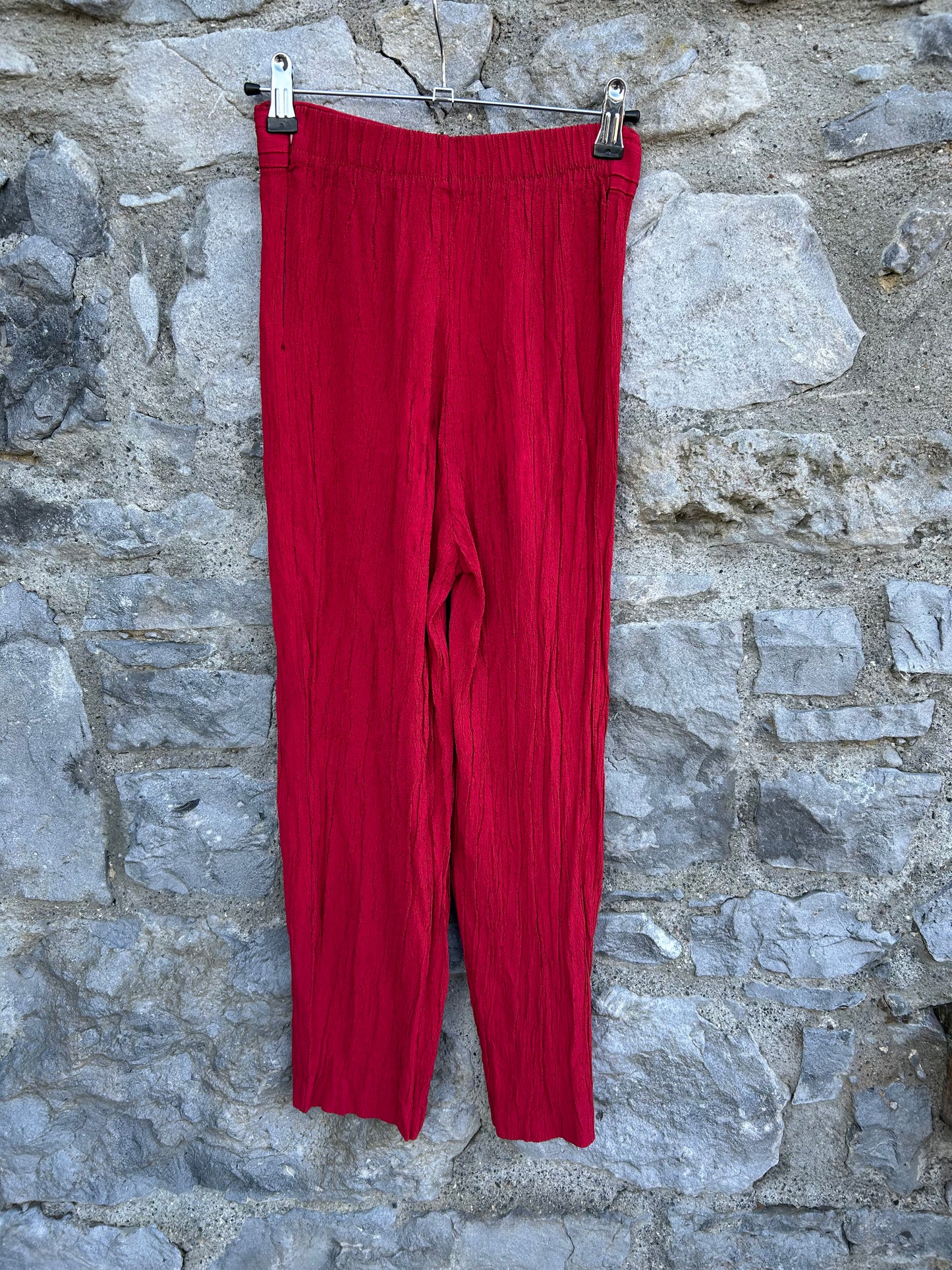 90s red wrinkled pants 11-12y (146-152cm)