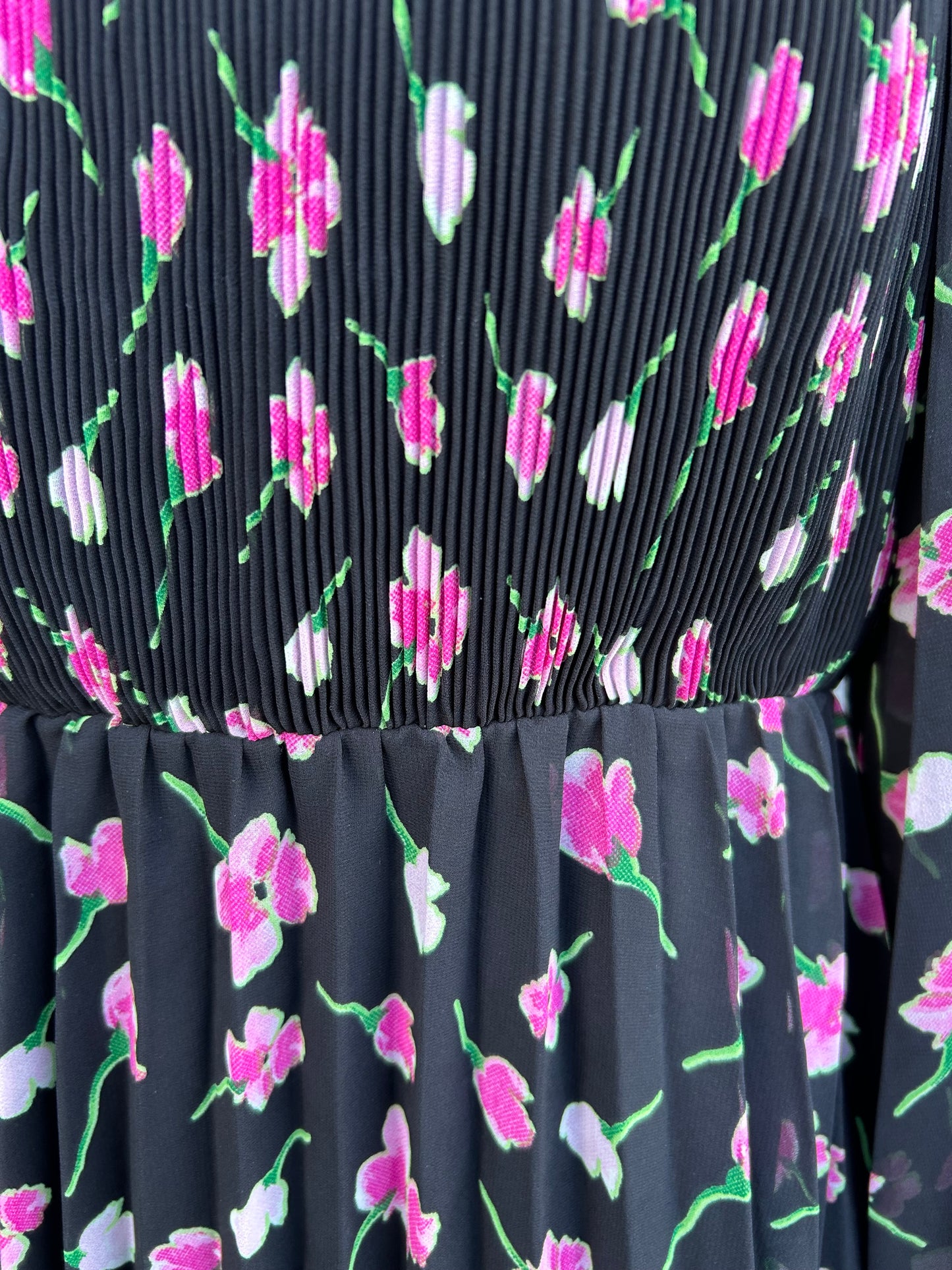Maternity square neck pleated midi dress in floral print uk 8