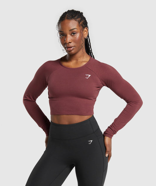 Maroon lifting essential crop top uk 6-8