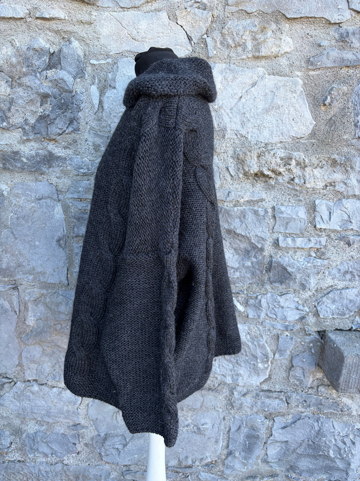 Dark grey chunky knit oversized jumper Medium