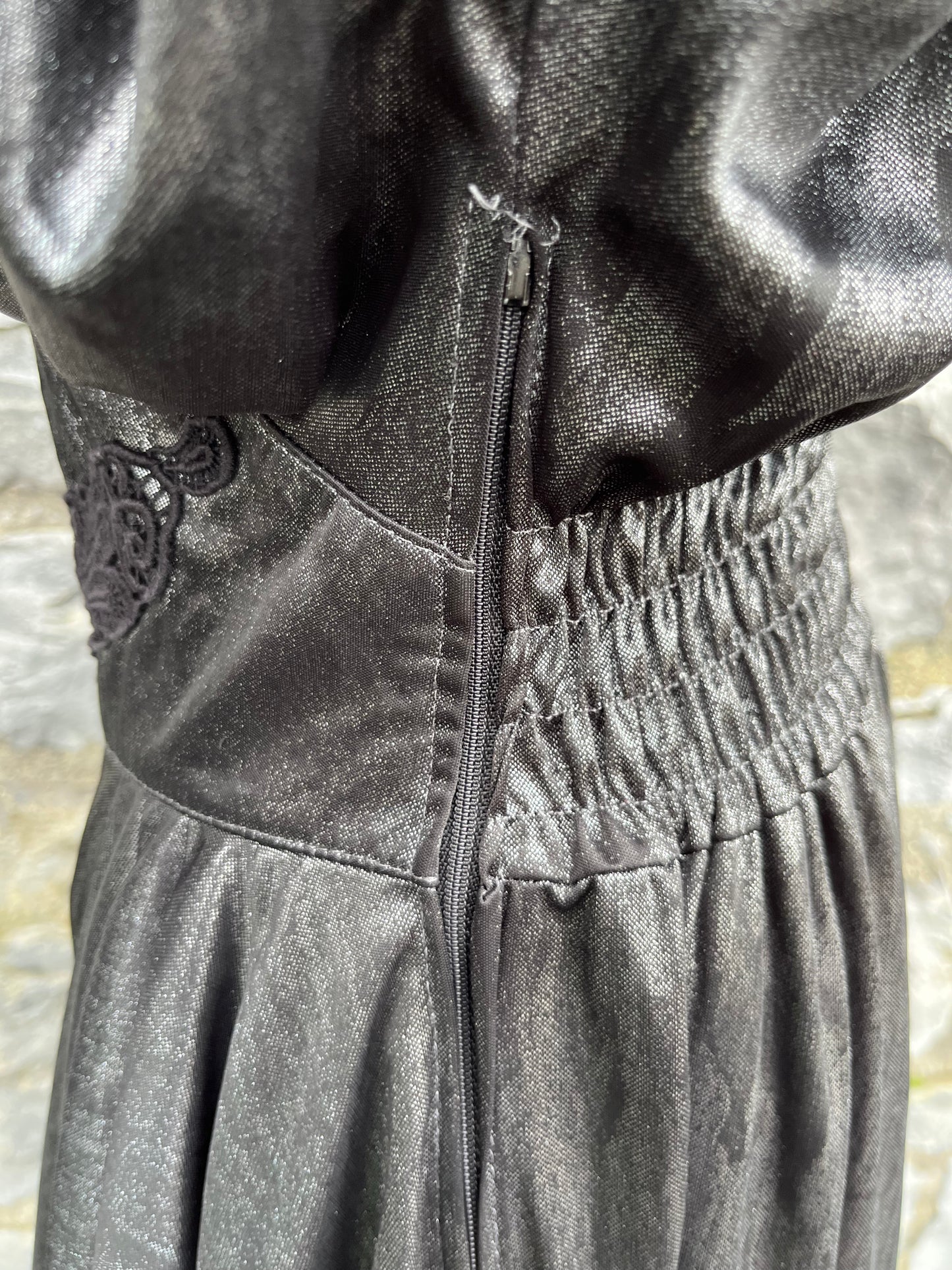 80s shimmer silver dress uk 8