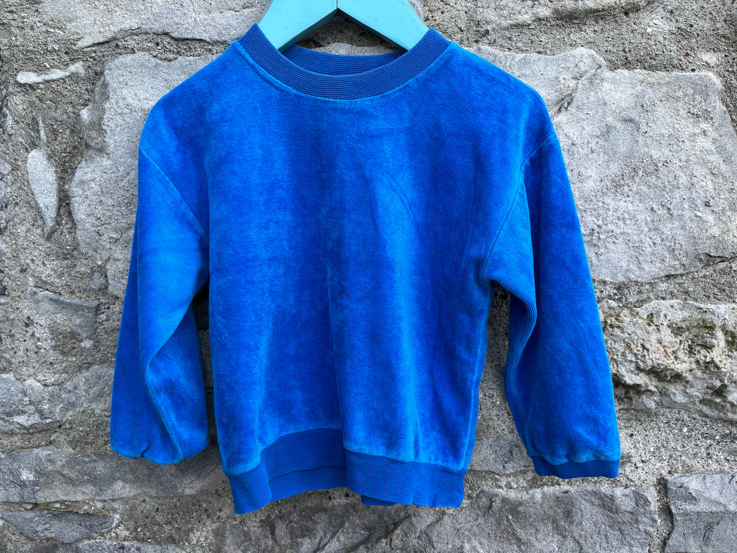 Blue velour sweatshirt   12-18m (80-86cm)