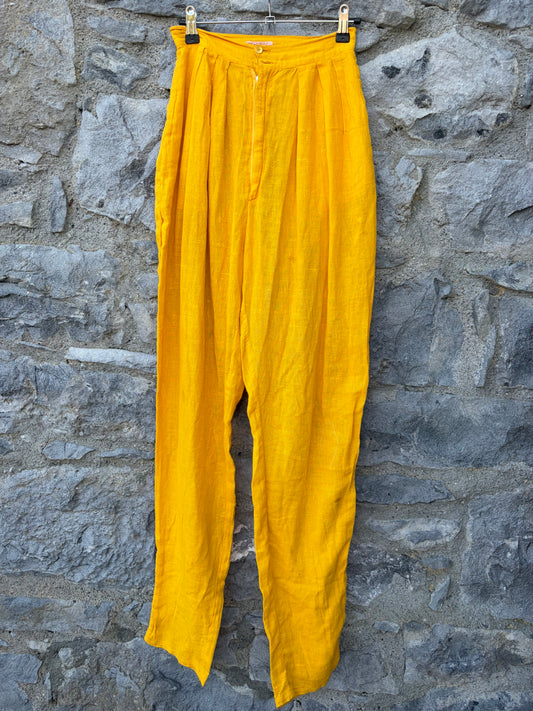 90s yellow muslin pants uk 4-6
