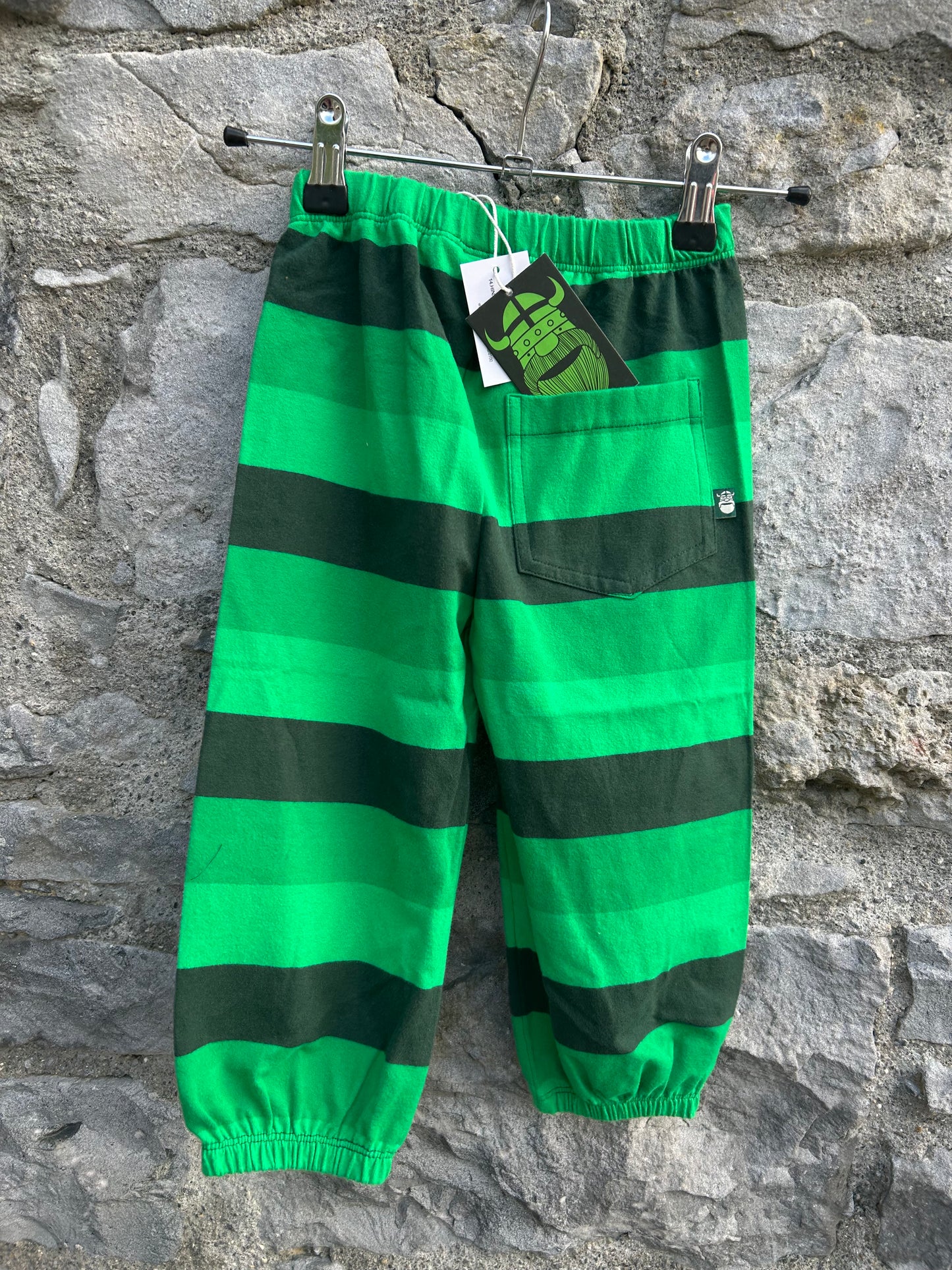 Green stripy baggy pants  2y (92cm)