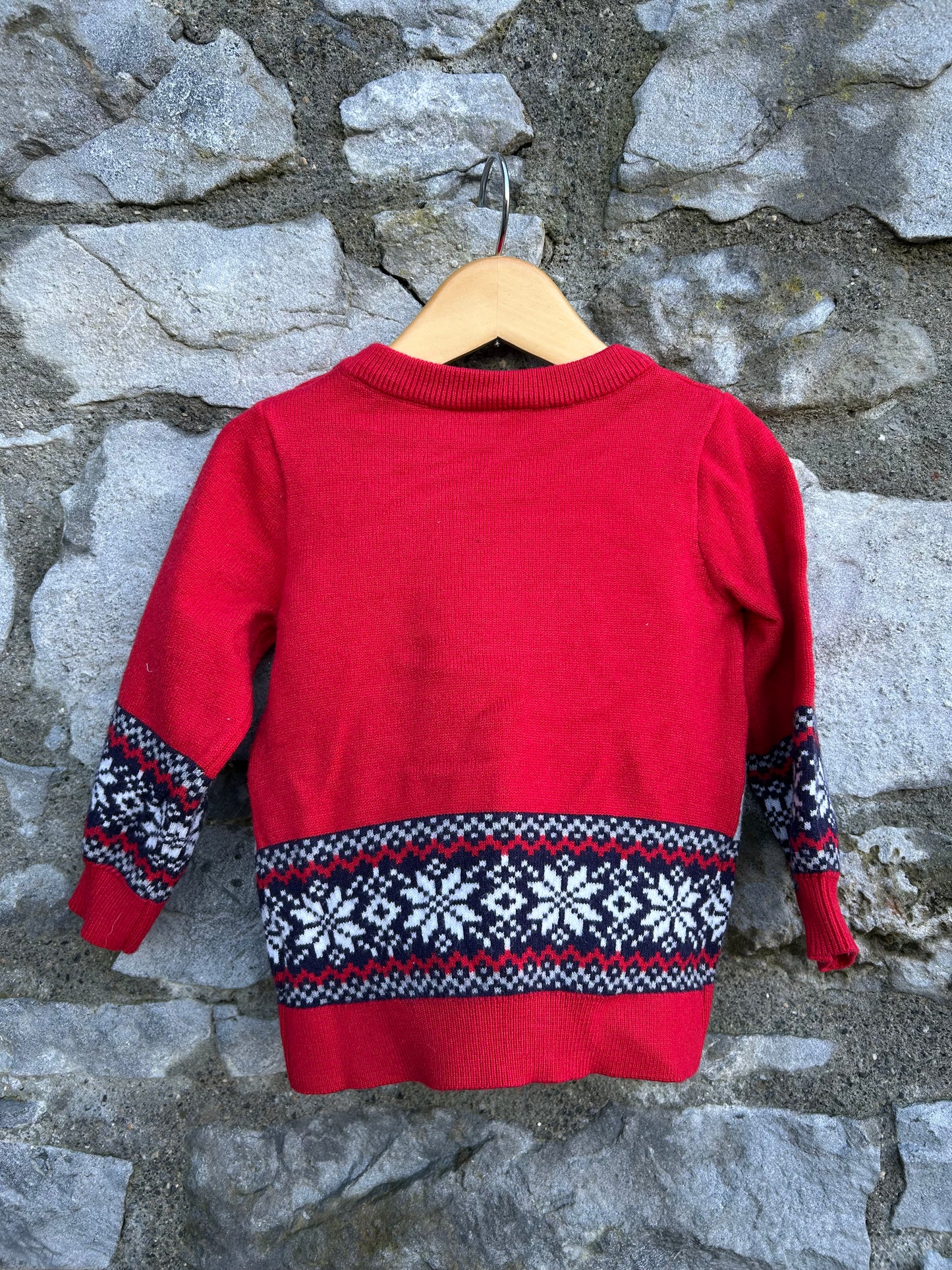 Reindeer red jumper  12-18m (80-86cm)