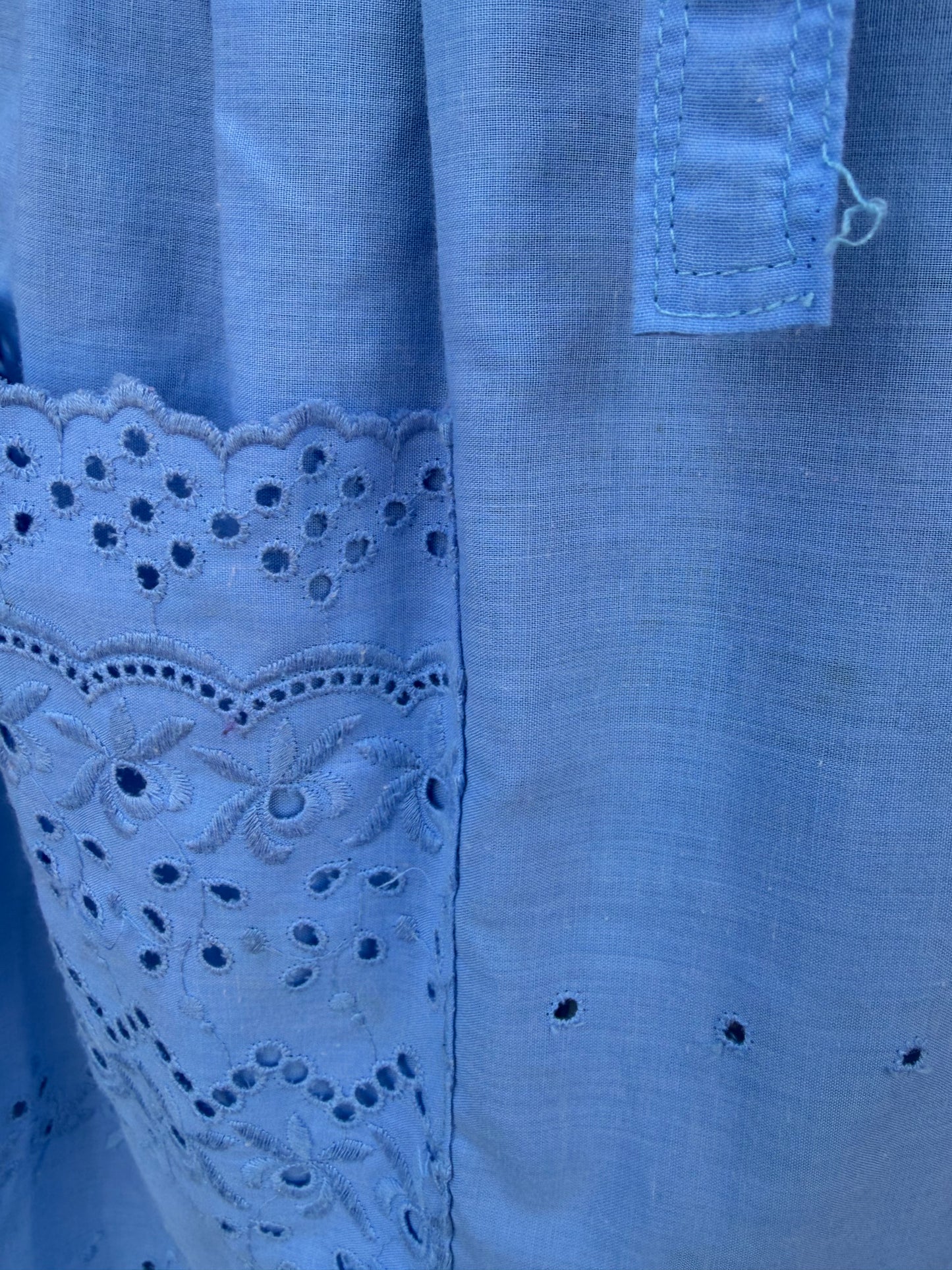 80s blue broderie skirt uk 10-12
