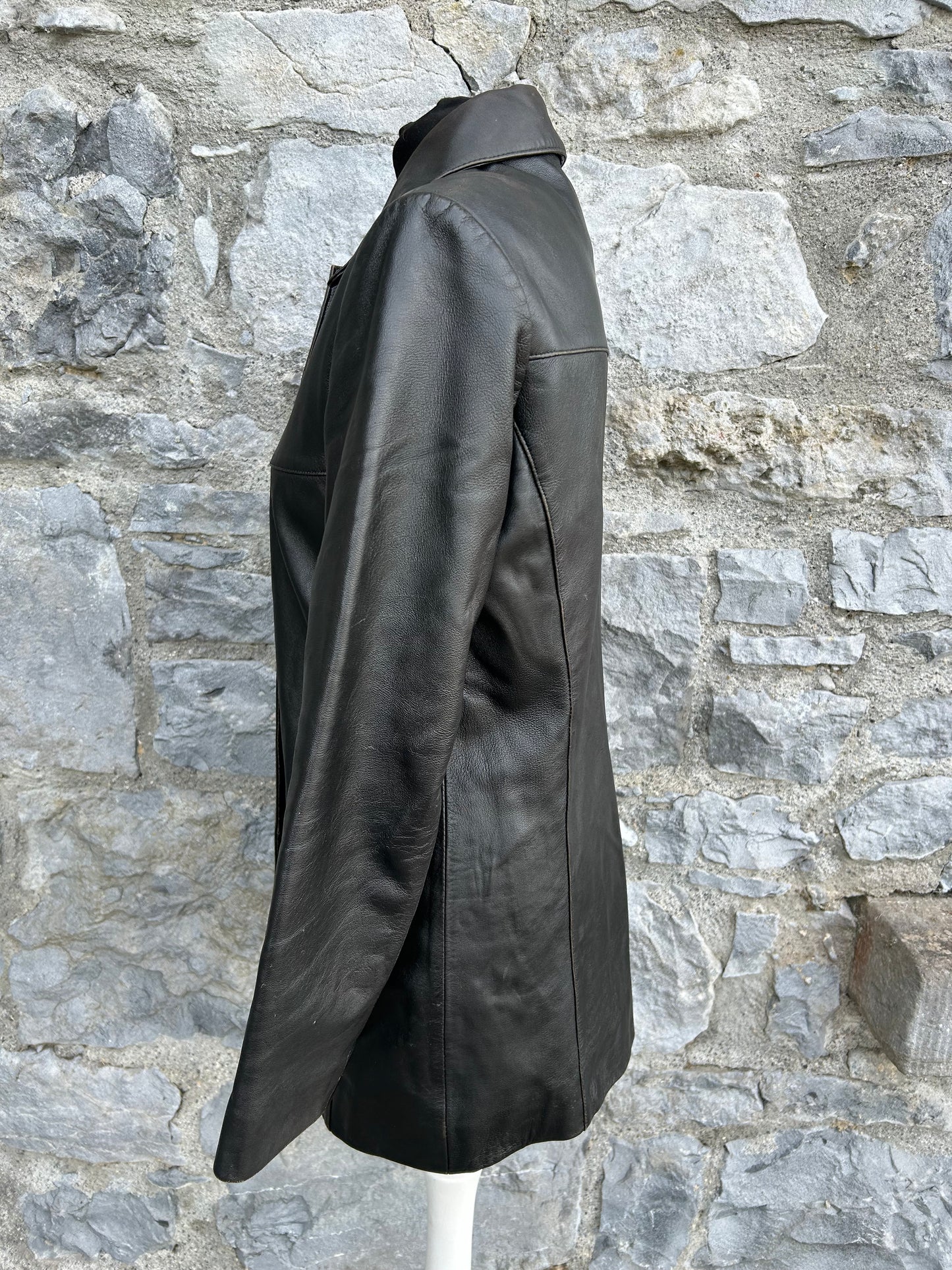 90s Black leather jacket uk 6-8