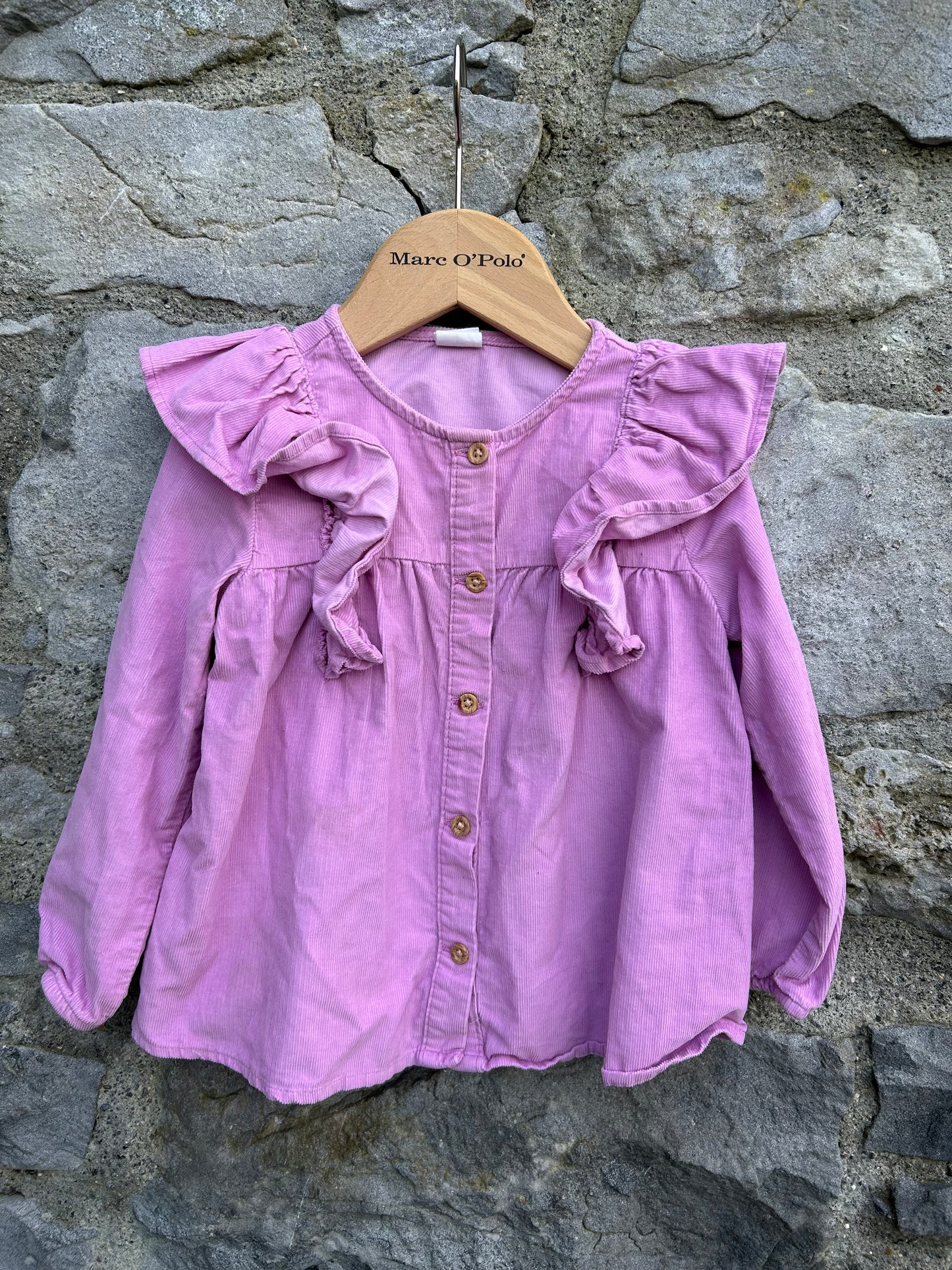 Pink ruffles cord blouse 2y (92cm)